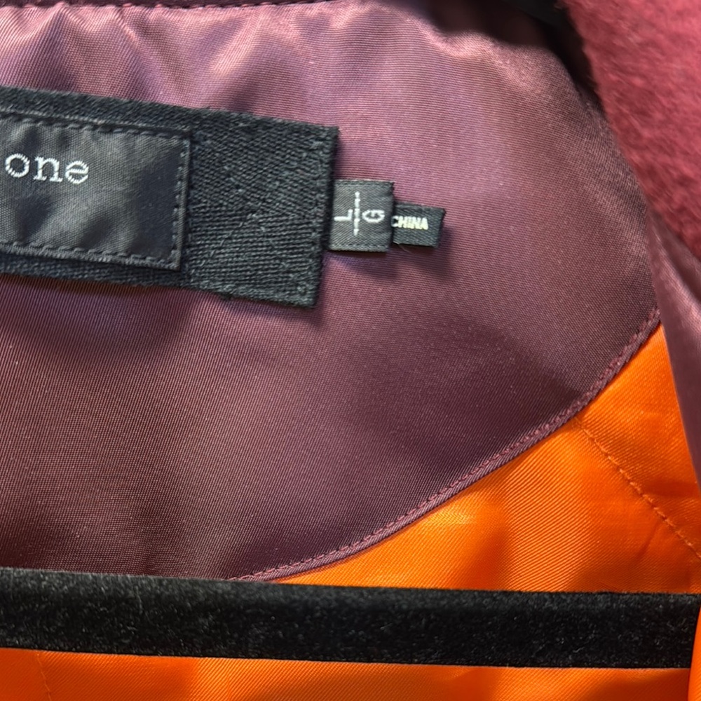 Rag & Bone Red Bomber Jacket with Ribbed Collar - Picture 9 of 9